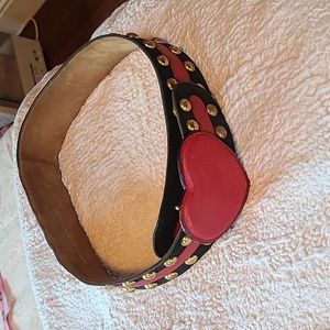 Vintage Moschino heart belt leather